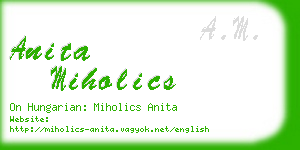 anita miholics business card